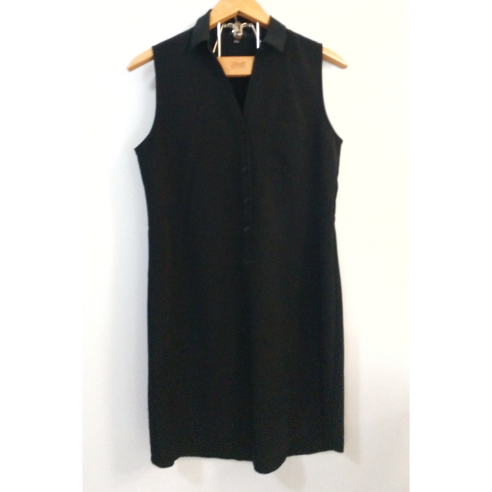 The Limited Black Collared Sleeveless Dress with Belt